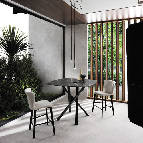 Chaise de bar contemporaine - GIO'  - Riflessi - d'intérieur / en tissu / en plastique