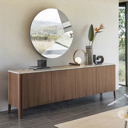 Buffet contemporain - CROSS - Riflessi - en chêne / en noyer / en verre