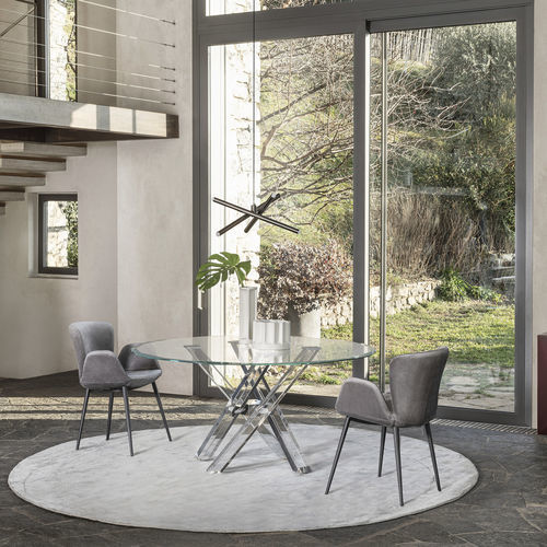 Table contemporaine - SHANGAI LIMITED EDITION PIANO DIAMANTE - Riflessi - en cristal / en méthacrylate / ronde
