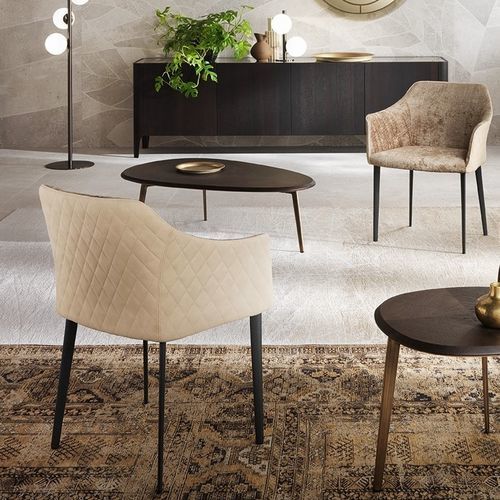 Chaise contemporaine - CARMEN - Riflessi - d'intérieur / en tissu / avec piètement en métal