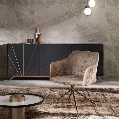 Chaise contemporaine - CARMEN - Riflessi - d'intérieur / en tissu / avec piètement en métal peint