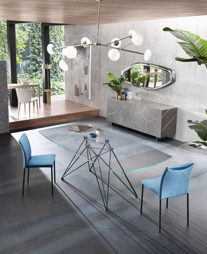 Chaise contemporaine - GAIA - Riflessi - d'intérieur / en tissu / avec piètement en acier