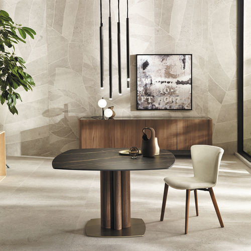 Chaise contemporaine - GIO' - Riflessi - d'intérieur / en tissu / avec piètement en bois