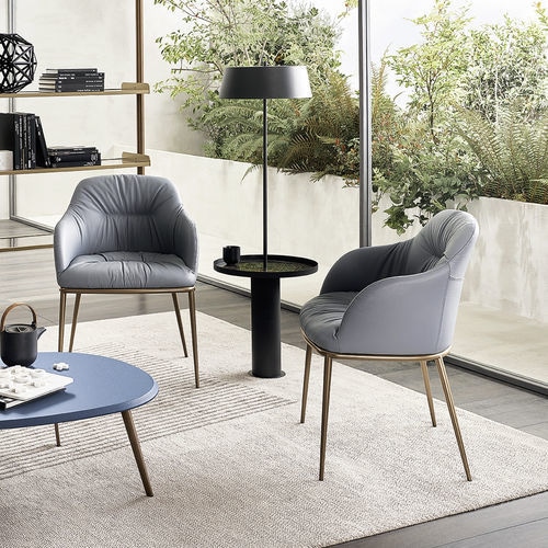 Chaise contemporaine - CHIC COMFORT  - Riflessi - d'intérieur / en tissu / avec piètement en acier