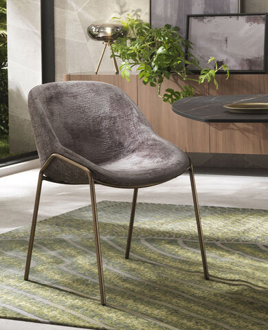 Chaise contemporaine - NOVA - Riflessi - d'intérieur / en tissu / avec piètement en métal peint