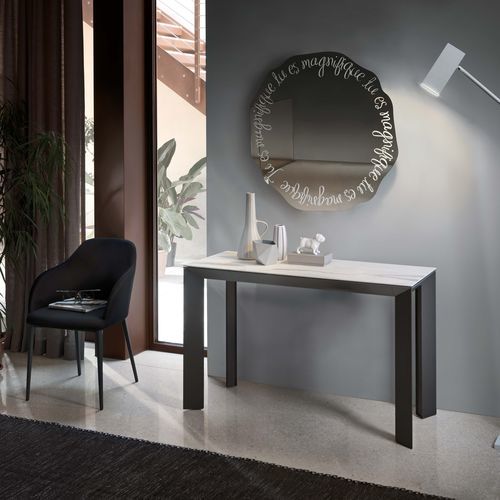 Console contemporaine - MANHATTAN - Riflessi - en cristal / en céramique / avec piètement en aluminium