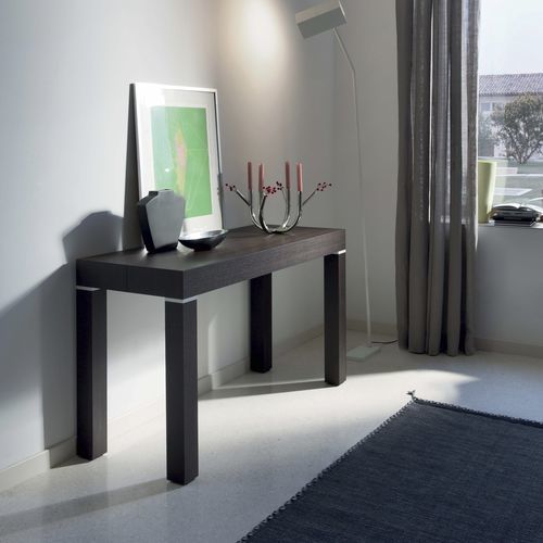 Console contemporaine - PQR  - Riflessi - en bois / en aluminium / avec piètement en bois