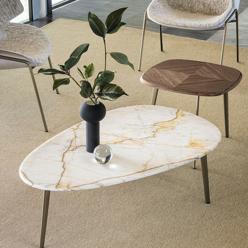 Table basse contemporaine - COFFEE - Riflessi - en cristal / en bois / en céramique