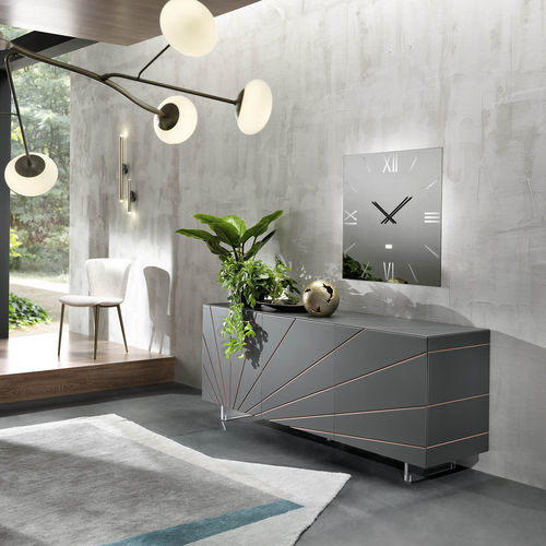 Buffet contemporain - SOLARIS - Riflessi - en bois laqué / à portes battantes / luge