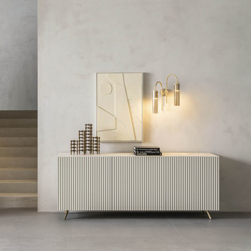 Buffet contemporain - ONDA - Riflessi - en bois laqué / à portes battantes / 4 pieds