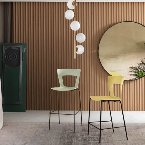 Chaise de bar contemporaine - LILIA - Riflessi - d'intérieur / en technopolymère / avec piètement en métal peint