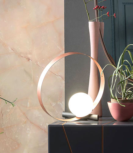 Lampe de table - BUBBLE T - Riflessi - en métal peint / en verre / en tissu