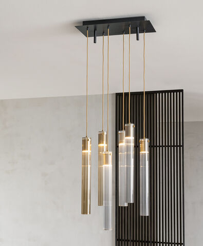 Suspension - TUBE S6 - Riflessi - en métal / en verre / contemporaine