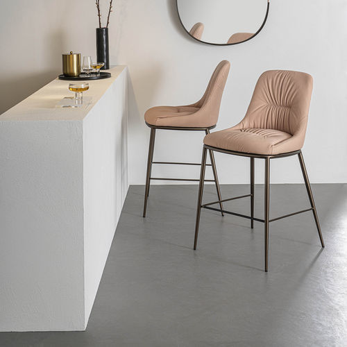 Chaise de bar contemporaine - CHIC - Riflessi - d'intérieur / en tissu / en cuir