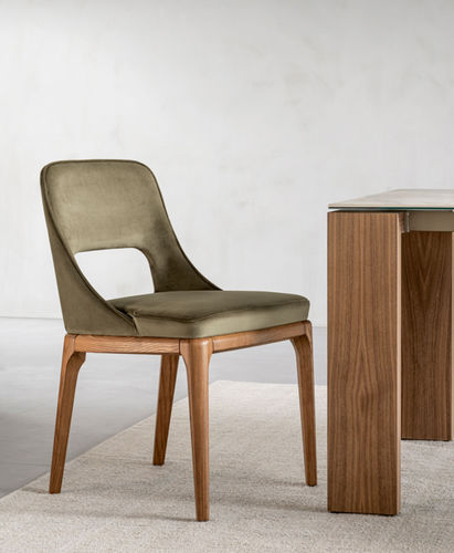 Chaise de salle à manger contemporaine - MAIA  - Riflessi - d'intérieur / en tissu / en cuir