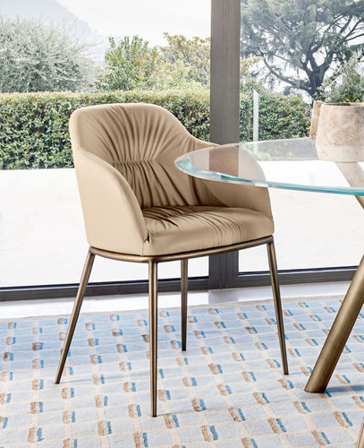 Chaise contemporaine - CHIC  - Riflessi - d'intérieur / en tissu / en cuir