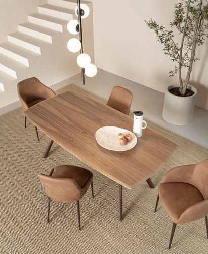 Table contemporaine - PARADISE - Riflessi - en chêne / en noyer / avec piètement en aluminium laqué