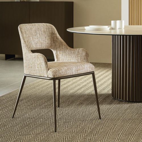 Chaise de salle à manger contemporaine - MAIA  - Riflessi - d'intérieur / en tissu / en cuir