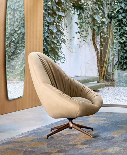 Fauteuil design - BACIO  - Riflessi - en velours / en cuir / en simili cuir