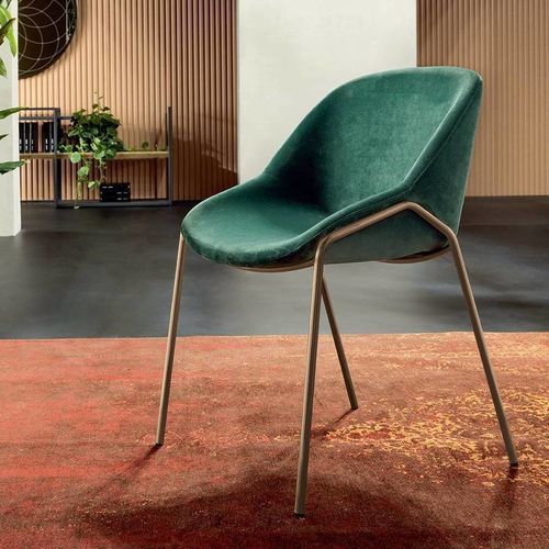 Chaise de salle à manger contemporaine - NOVA - Riflessi - d'intérieur / en tissu / en métal peint
