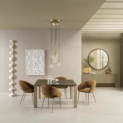Table à manger contemporaine - MANHATTAN - Riflessi - en cristal / en céramique / avec piètement en aluminium