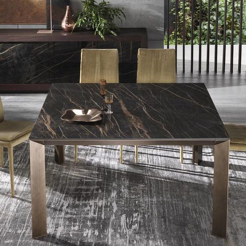 Table à manger moderne - MANHATTAN - Riflessi - en aluminium / en aluminium laqué / en céramique