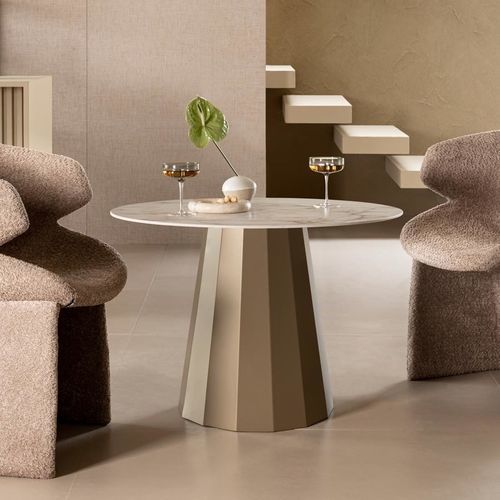 Table bistrot contemporaine - BISTROT - Riflessi - en métal peint / en céramique / avec piètement en métal