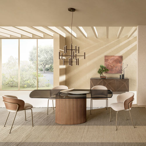 Table à manger contemporaine - ENEA - Riflessi - en verre / en cristal / en métal