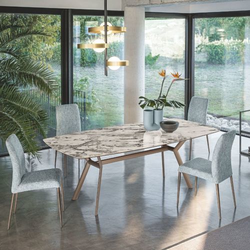 Table à manger contemporaine - PARADISE - Riflessi - avec piètement en aluminium peint / à rallonge / résidentielle