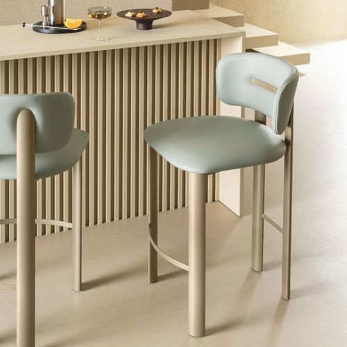 Chaise de salle à manger design - VELVET SGABELLO - Riflessi - pour intérieur / en simili cuir / en tissu