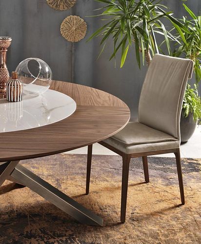 Chaise de salle à manger de style - CHERIE - Riflessi - d'intérieur / en acier / en tissu