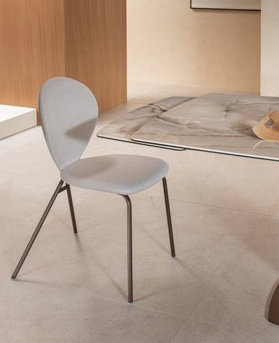 Chaise contemporaine - PERLA - Riflessi - d'intérieur / en tissu / en cuir