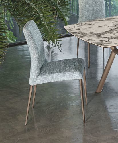 Chaise contemporaine - BRUNA FLEX - Riflessi - d'intérieur / en cuir / avec piètement en acier