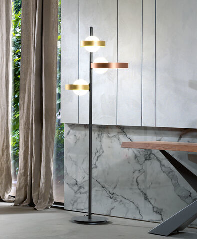 Lampe de sol - BUBBLE PT Piantana - Riflessi - en métal / en verre / contemporaine
