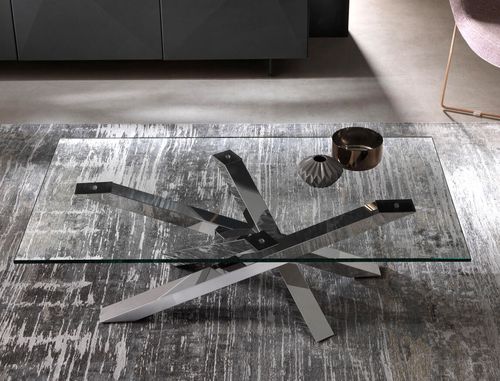 Table basse contemporaine - SHANGAI - Riflessi - en cristal / en céramique / avec piètement en aluminium