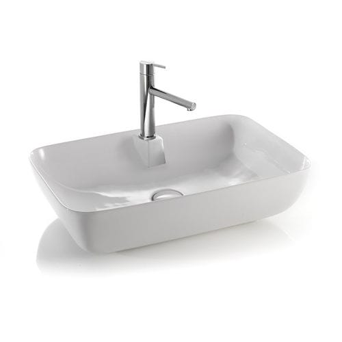 Vasque à poser - L607 - A. e T. ITALIA - en céramique / avec mitigeur / rectangulaire