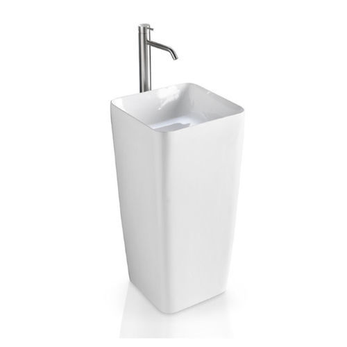 Vasque sur pied - L506 - A. e T. ITALIA - en céramique / carrée / sans trou