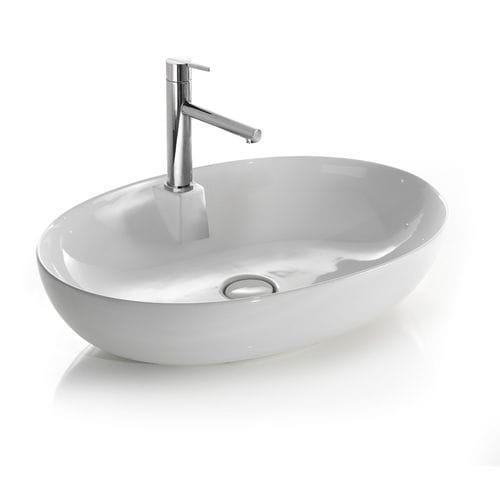Vasque à poser - L604 - A. e T. ITALIA - en céramique / avec mitigeur / ovale
