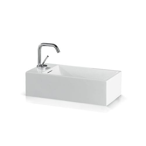 Vasque à poser - L262 - A. e T. ITALIA - en céramique / avec mitigeur / rectangulaire