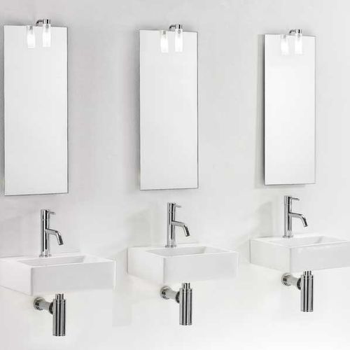 Vasque suspendue - L287 - A. e T. ITALIA - en céramique / avec miroir ajustable / rectangulaire