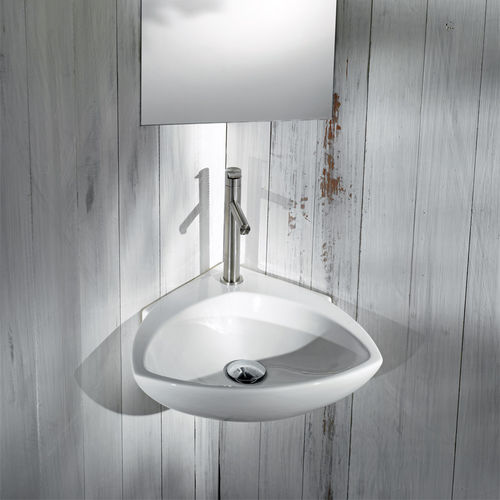 Vasque suspendue - L236 - A. e T. ITALIA - en céramique / avec mitigeur / avec miroir ajustable