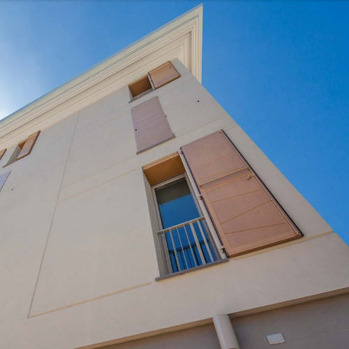 Volet coulissant - LINE - METRA Building - en aluminium / aspect bois / pour fenêtre