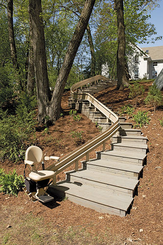 Fauteuil monte-escalier d'extérieur - ELITE : CRE-2110E - Bruno Independent Living Aids - tournant