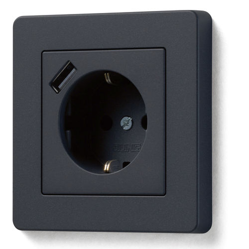 Prise de courant - A FLOW with USB ports - ALBRECHT JUNG GMBH & CO. KG - USB / multiple / murale