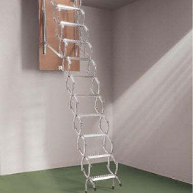 Échelle escamotable pour grenier - ZX - Mobirolo - accordéon / en aluminium / résidentielle