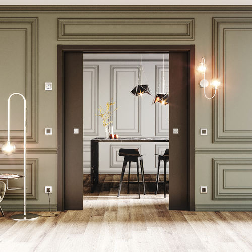 Porte d'intérieur - Luminox - Ermetika - en bois / coulissante / contemporaine