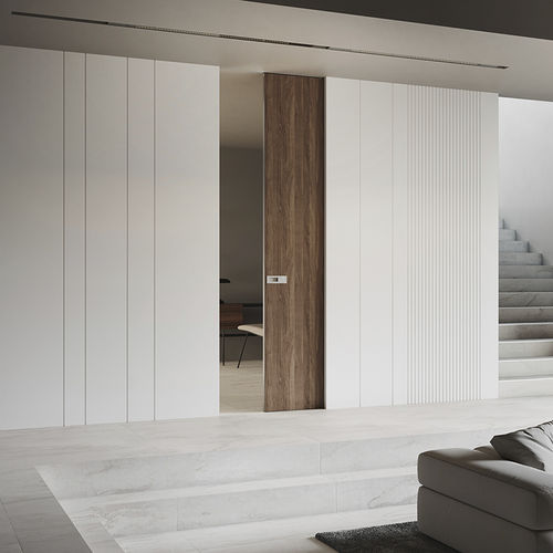 Porte d'intérieur - ABSOLUTE EVO: FULL HEIGHT - Ermetika - en bois / en aluminium / coulissante