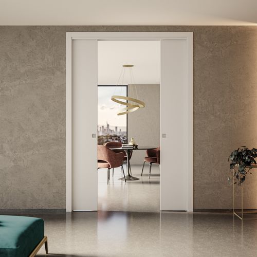Porte d'intérieur - Evolution - Ermetika - en bois / coulissante / contemporaine