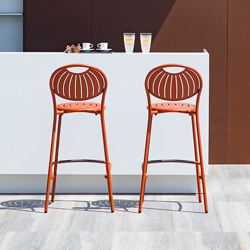 Chaise de bar contemporaine - Coupole - EMU - d'extérieur / en acier / avec piètement en acier