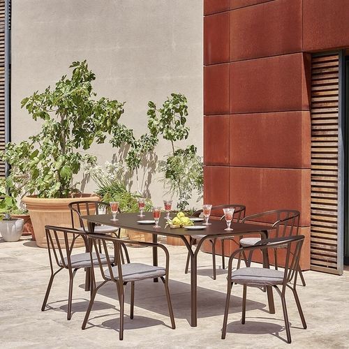 Chaise de salle à manger contemporaine - Angel - EMU - d'extérieur / en tissu / avec piètement en aluminium